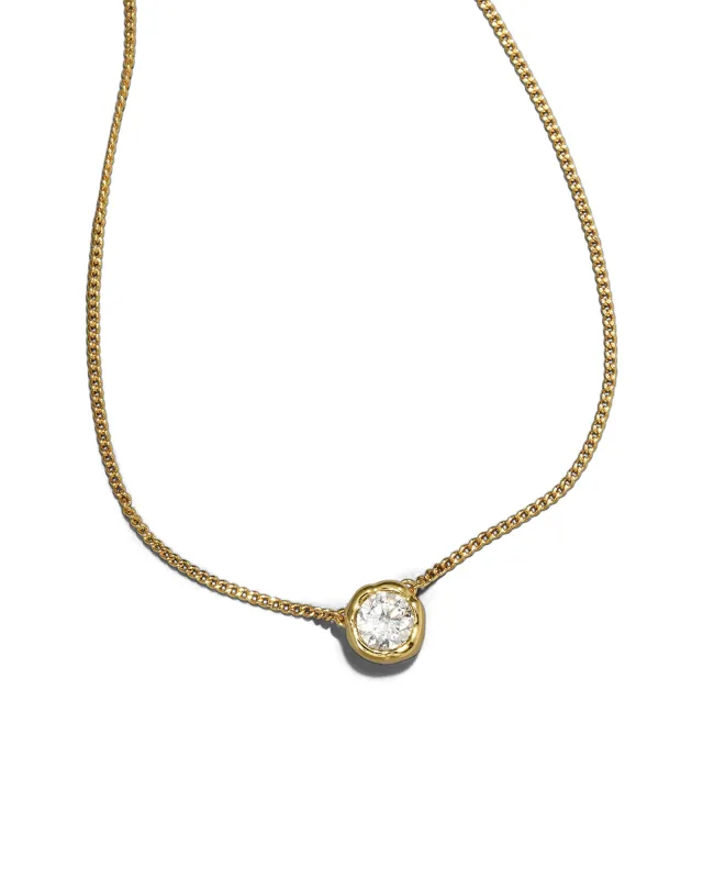 Asterales Gold Solitaire Necklace sold by Blue Ruby