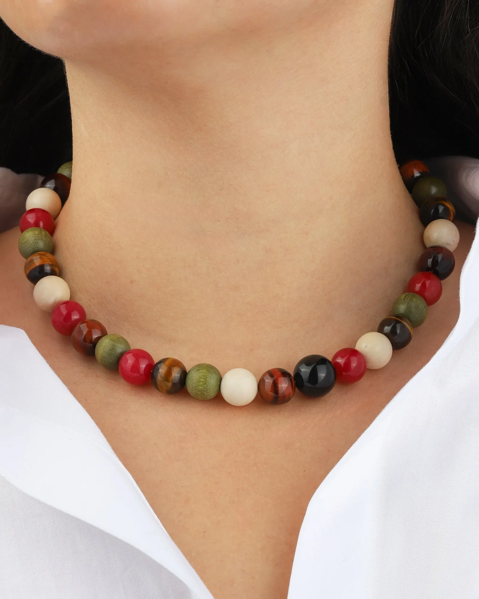 Mixed Shape Chunky Stone Necklace | 12mm sold by Blue Ruby product image thumbnail 2