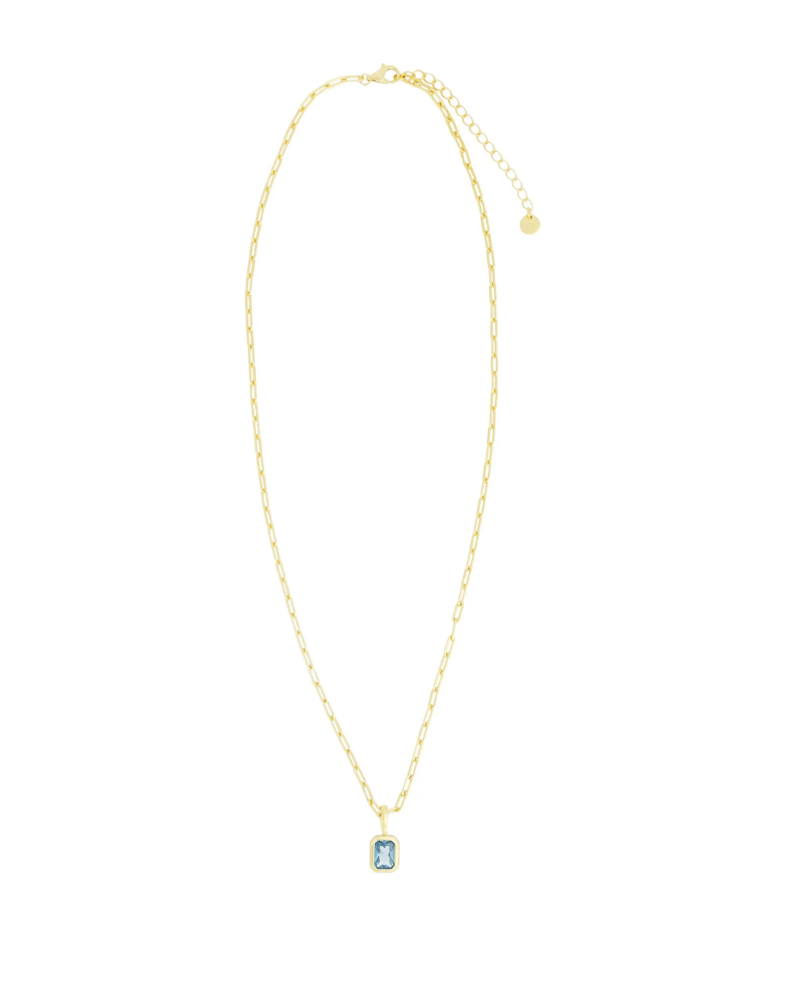 Emerald Cut Birthstone Paperclip Necklace sold by Blue Ruby product image thumbnail 3