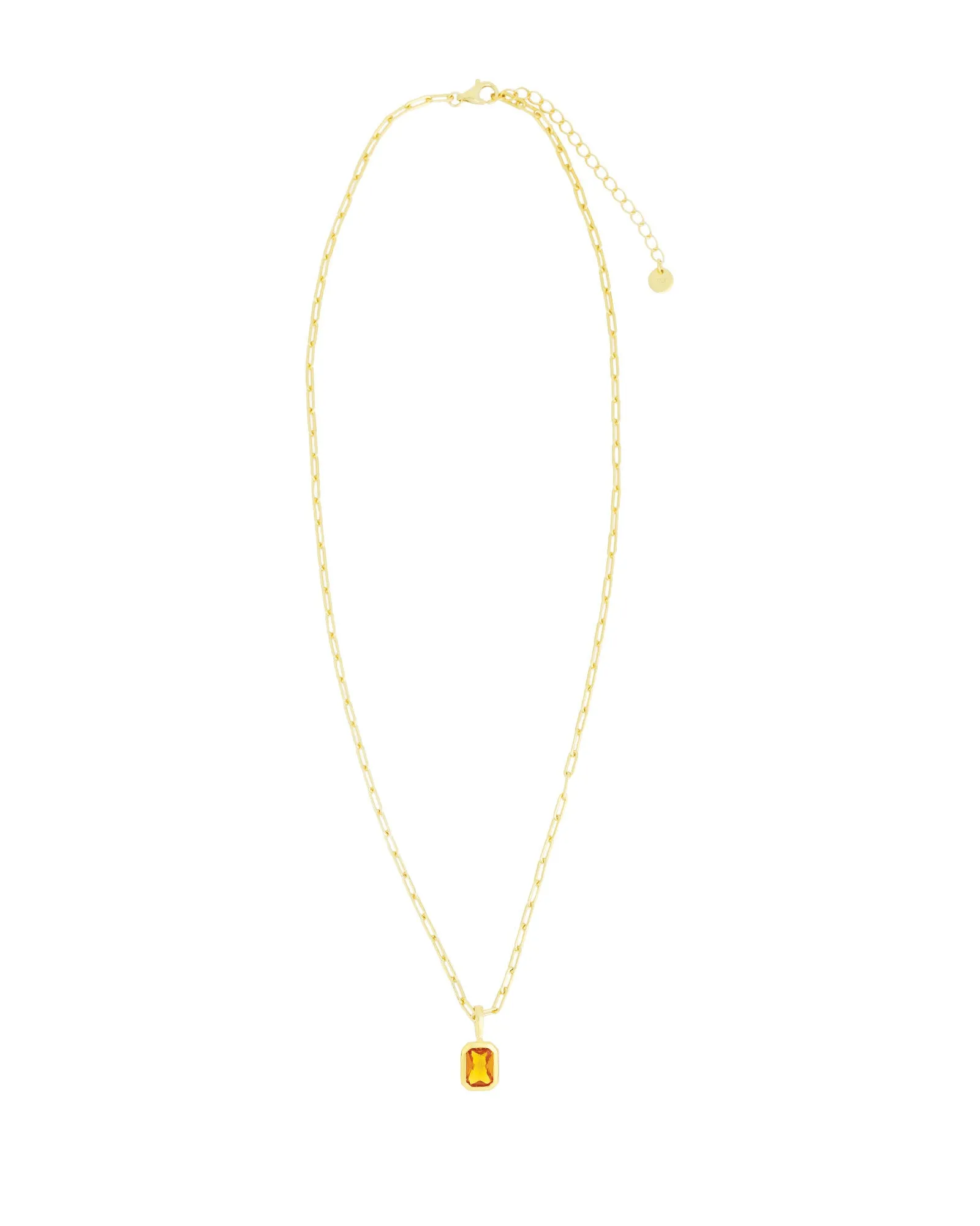 Emerald Cut Birthstone Paperclip Necklace sold by Blue Ruby product image thumbnail 3