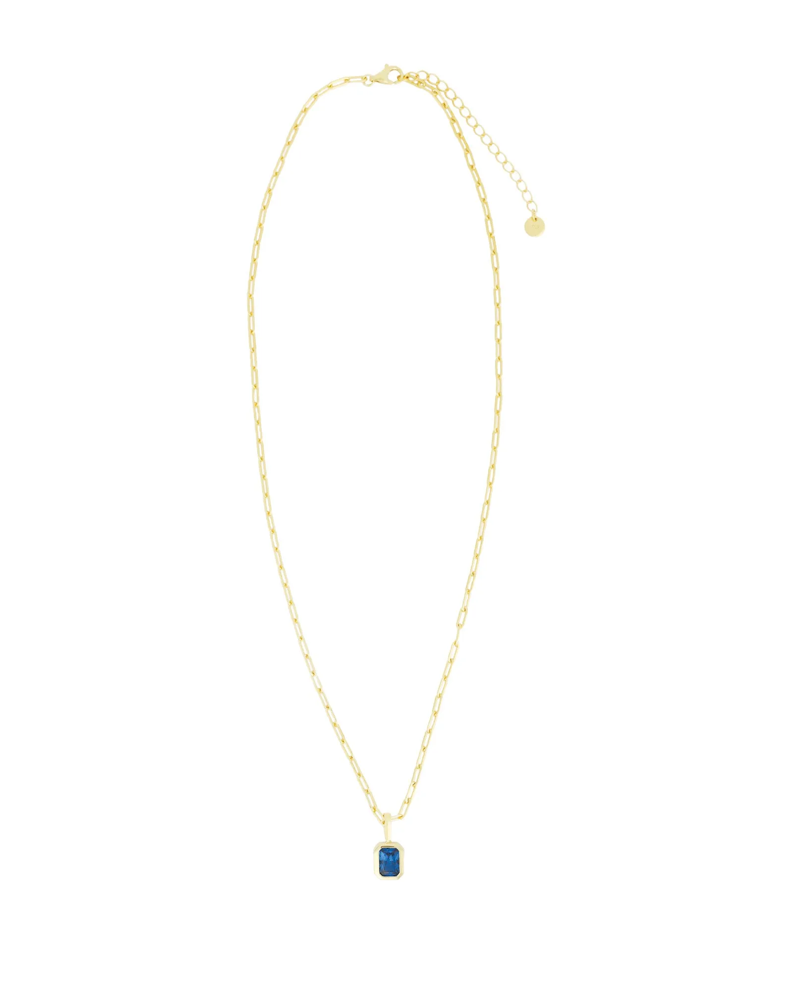 Emerald Cut Birthstone Paperclip Necklace sold by Blue Ruby product image thumbnail 3