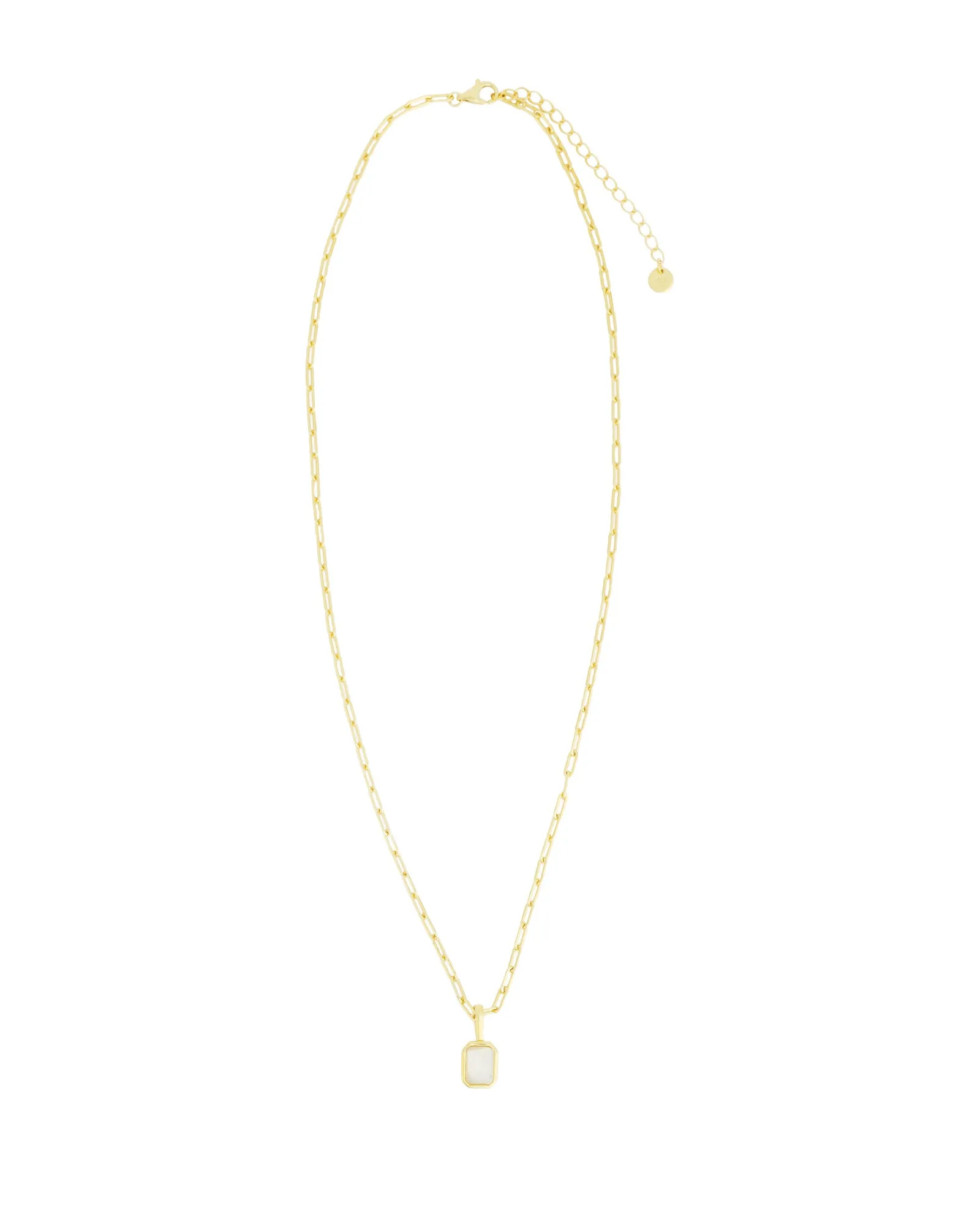 Emerald Cut Birthstone Paperclip Necklace sold by Blue Ruby product image thumbnail 3