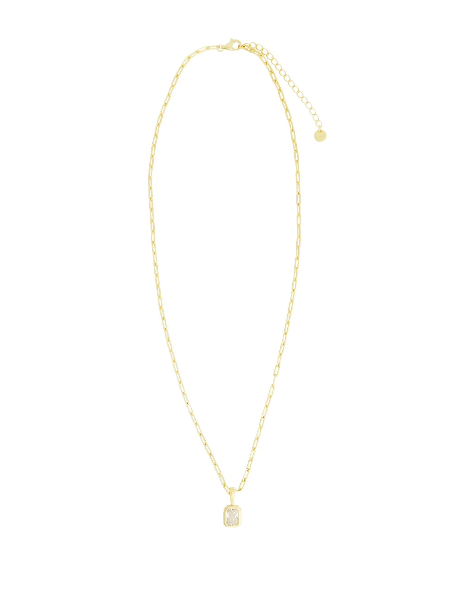 Emerald Cut Birthstone Paperclip Necklace sold by Blue Ruby product image thumbnail 3