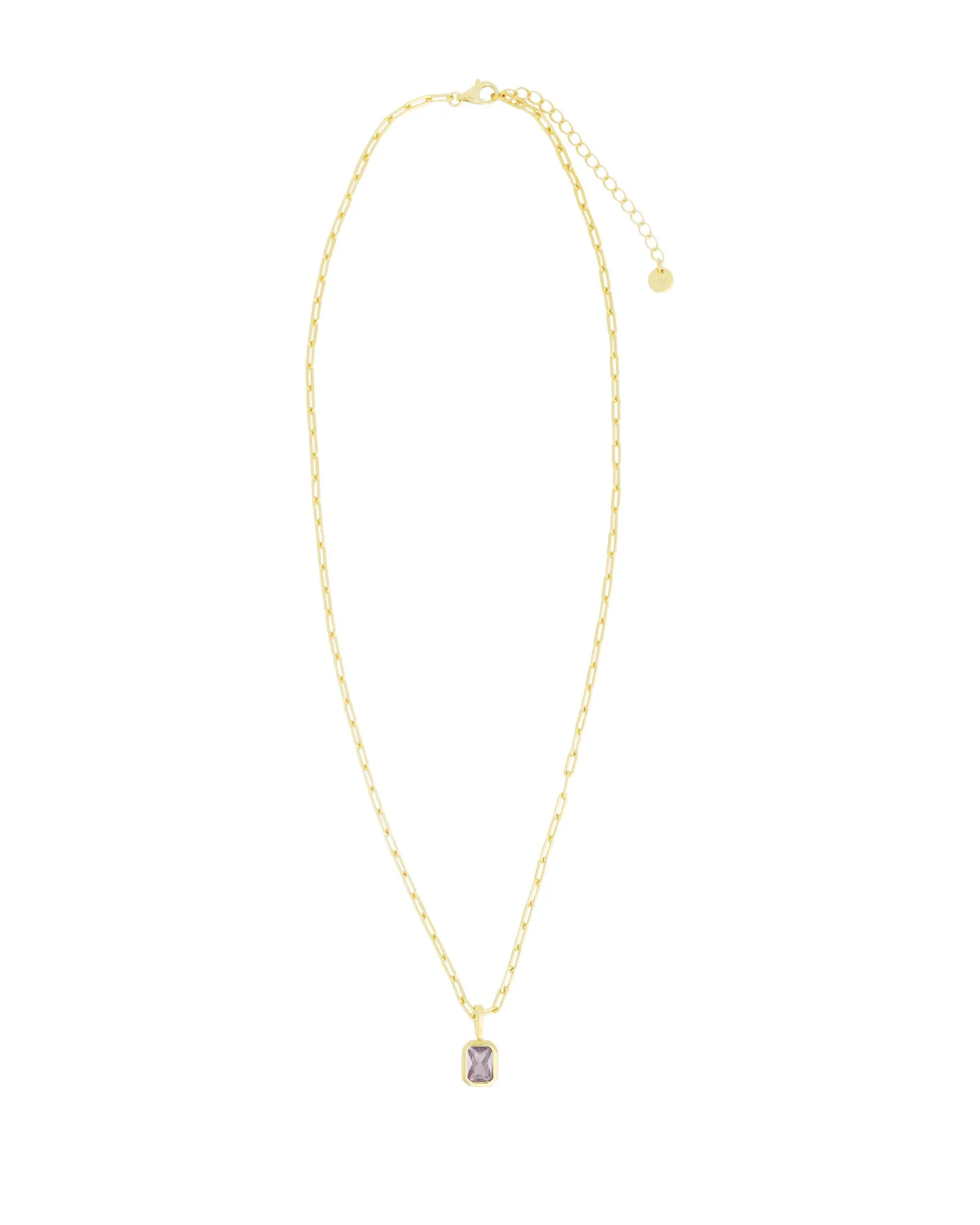 Emerald Cut Birthstone Paperclip Necklace sold by Blue Ruby product image thumbnail 3