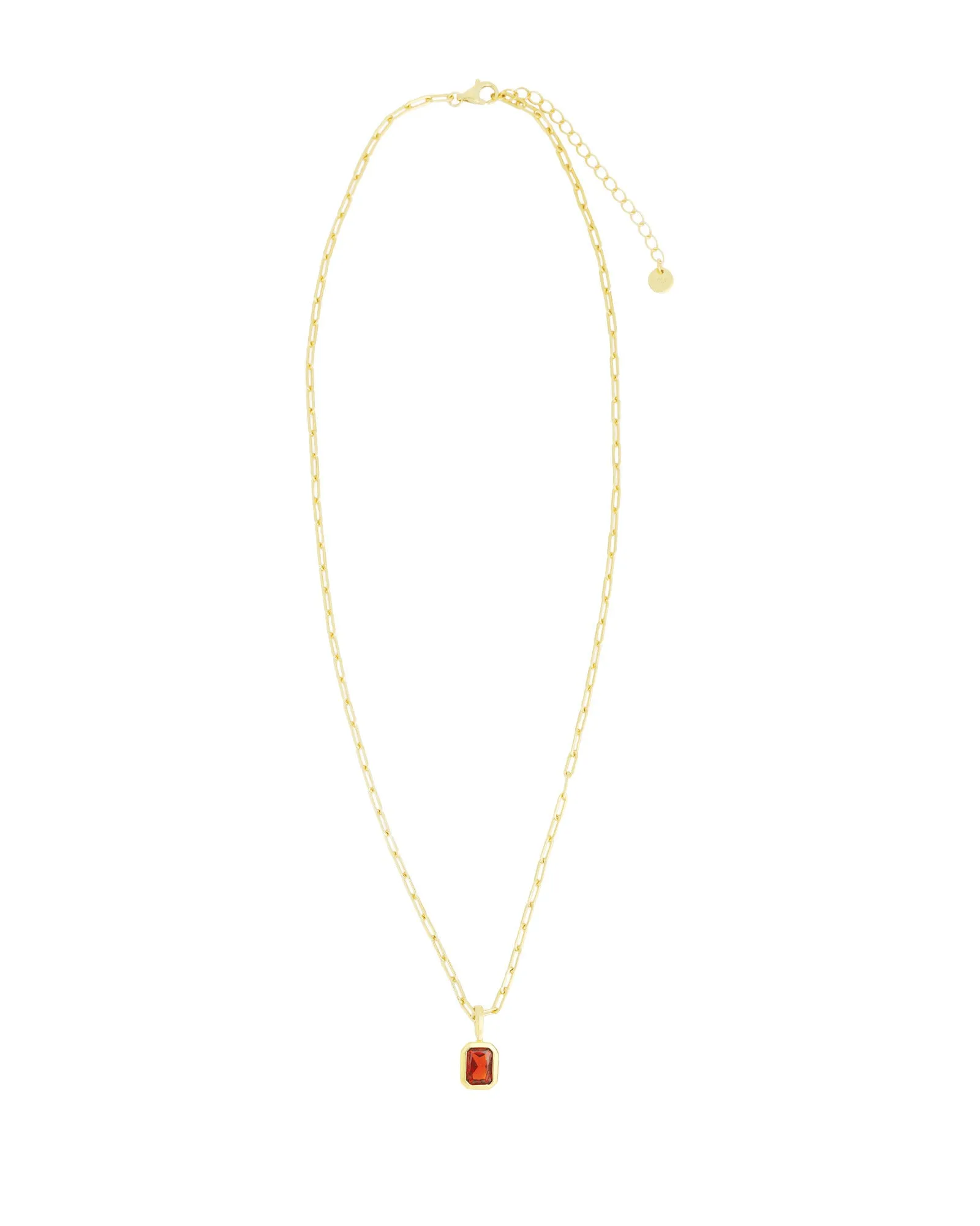 Emerald Cut Birthstone Paperclip Necklace sold by Blue Ruby product image thumbnail 3