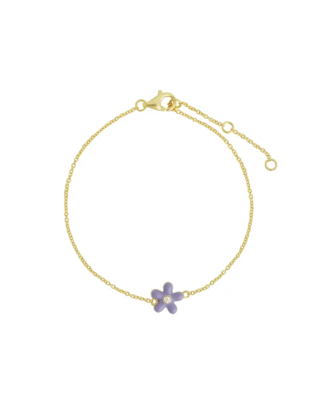 Enamel Flower Chain Bracelet sold by Blue Ruby