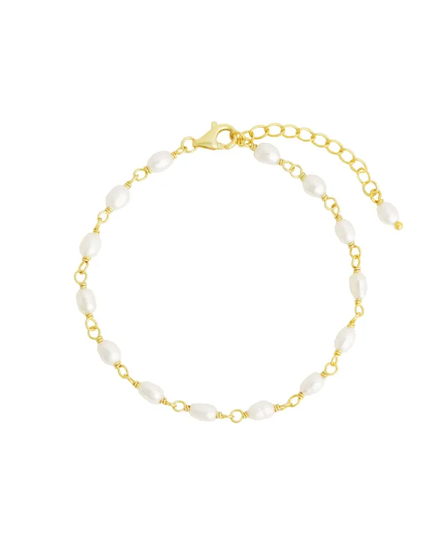 Oval Pearl Link Bracelet sold by Blue Ruby