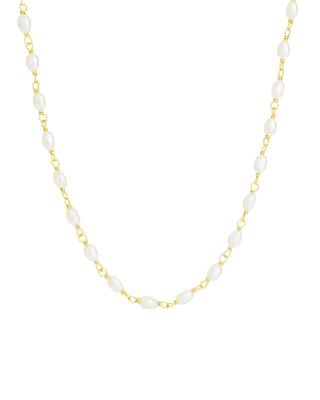 Oval Pearl Link Necklace sold by Blue Ruby