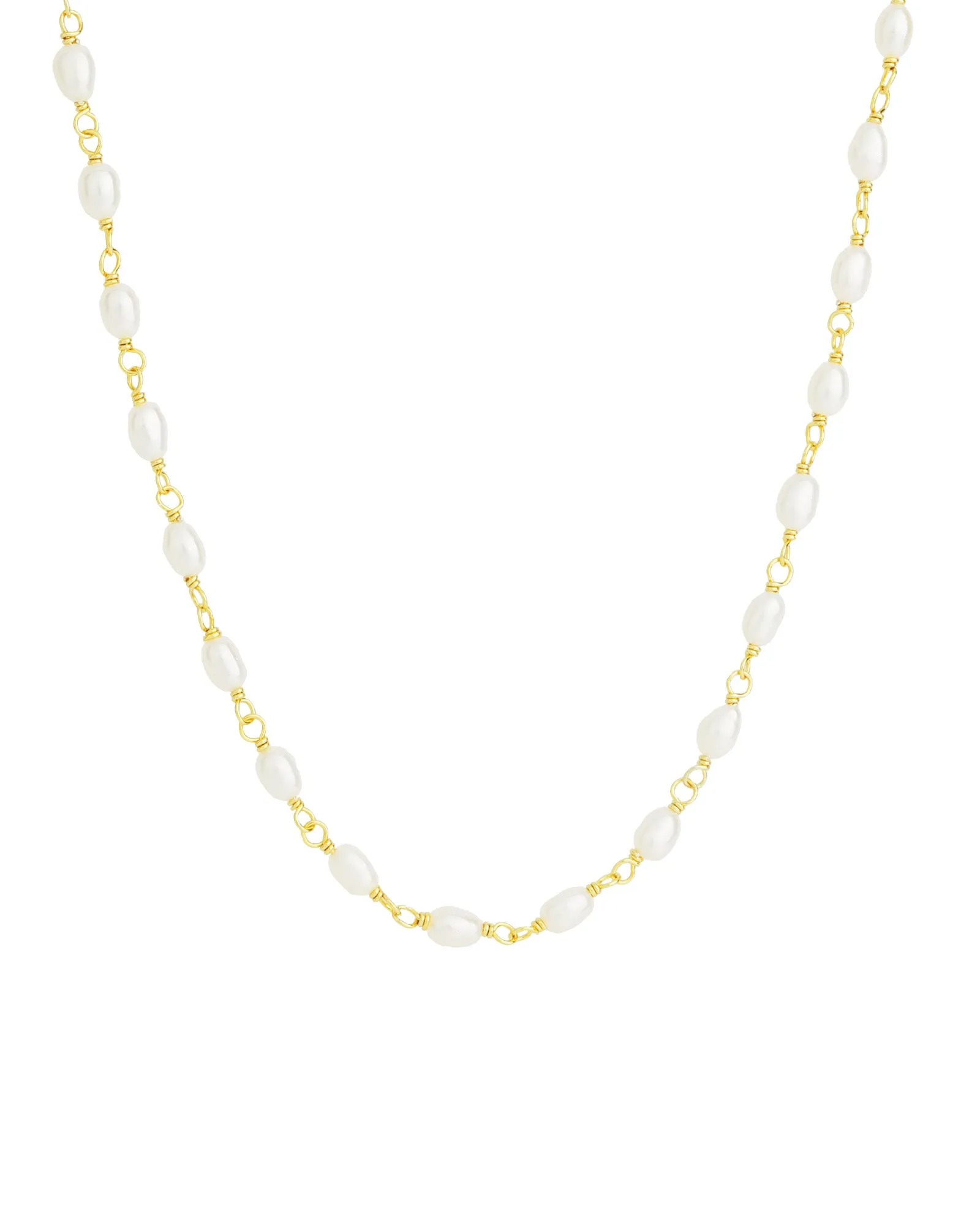 Oval Pearl Link Necklace sold by Blue Ruby