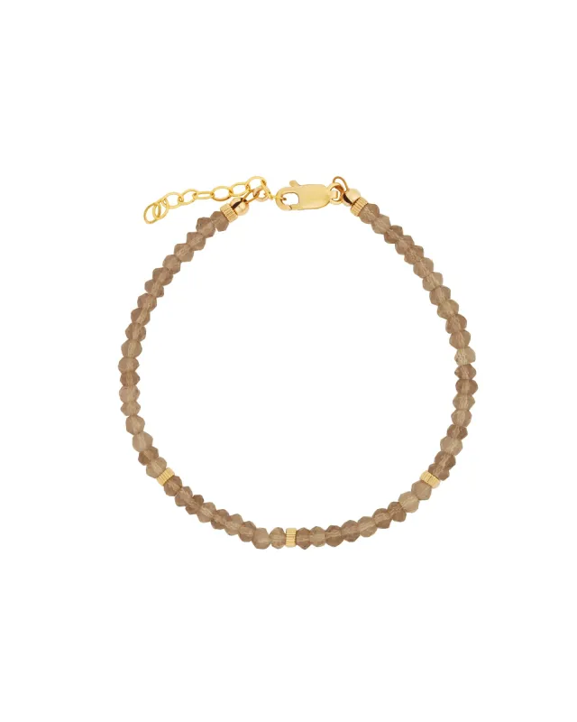 Smoky Quartz Rondelle Bracelet | 3mm sold by Blue Ruby