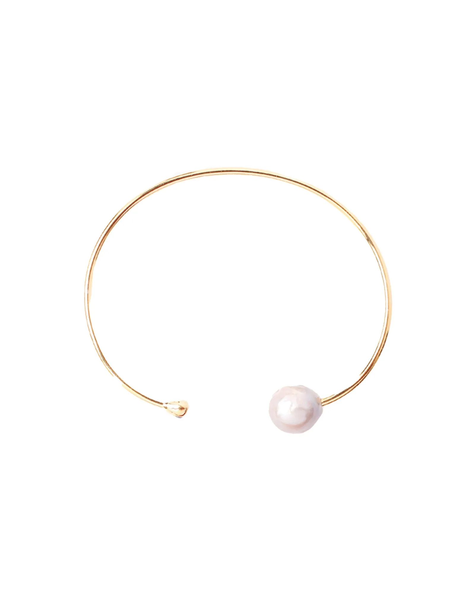 White Pearl and Gold Diamond Cuff sold by Blue Ruby product image thumbnail 3