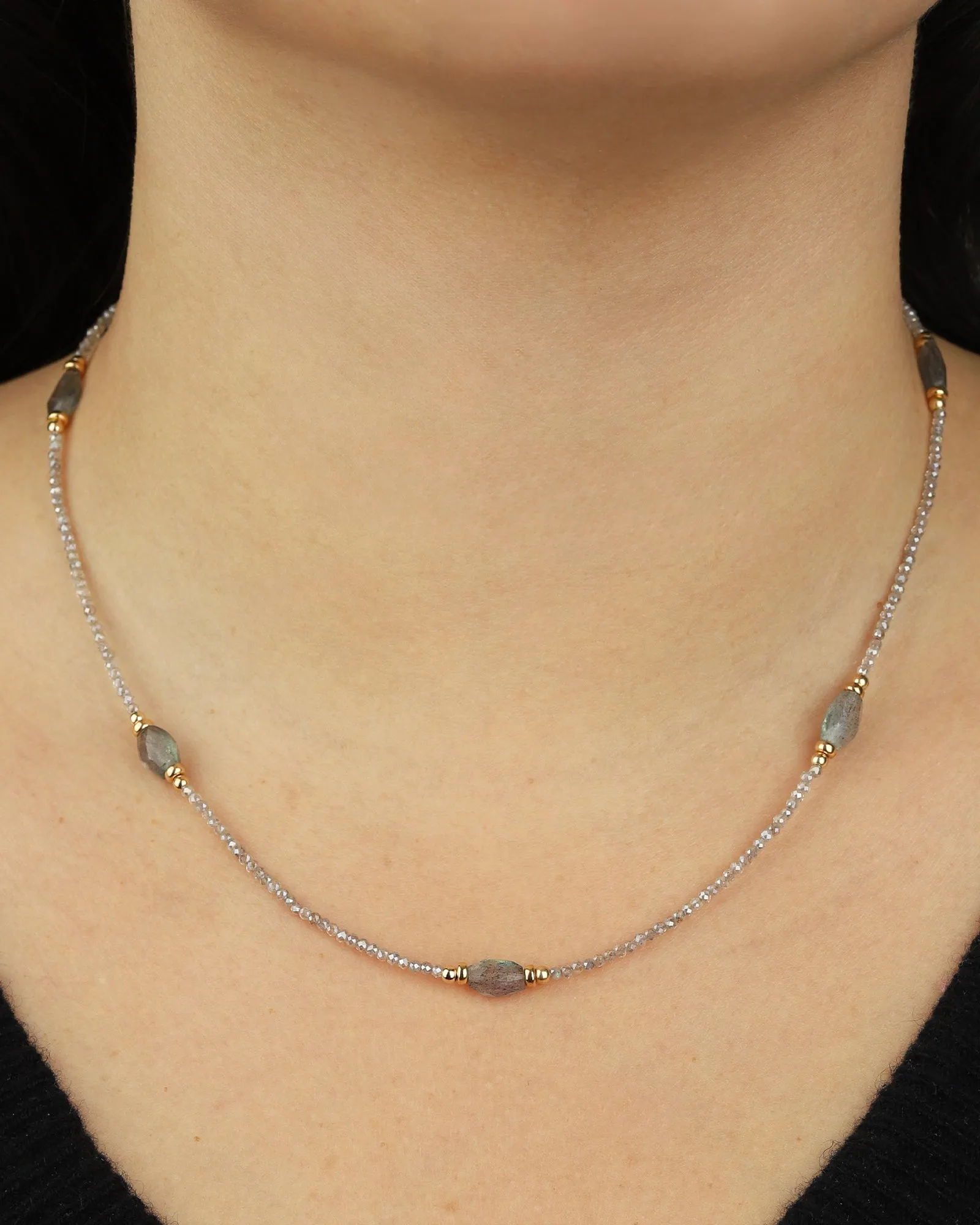 Beaded Labradorite Station Necklace sold by Blue Ruby product image thumbnail 2