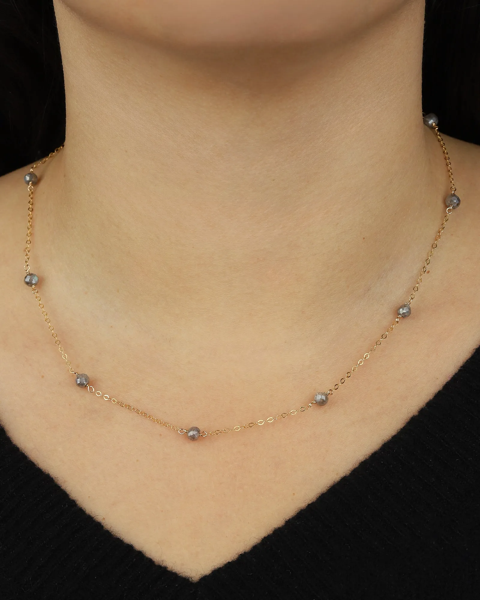 Labradorite Station Necklace sold by Blue Ruby product image thumbnail 2