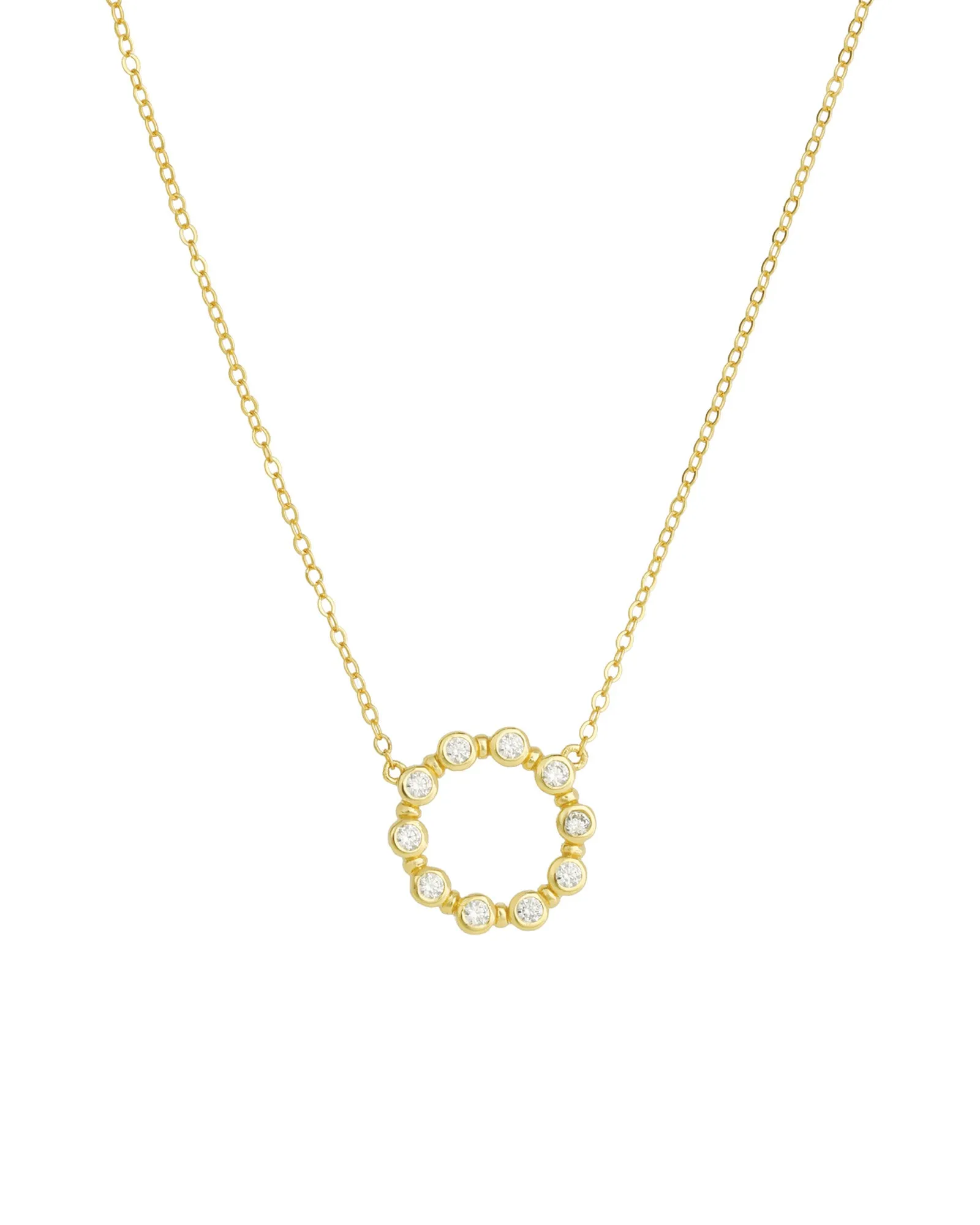 Open Circle CZ Necklace sold by Blue Ruby