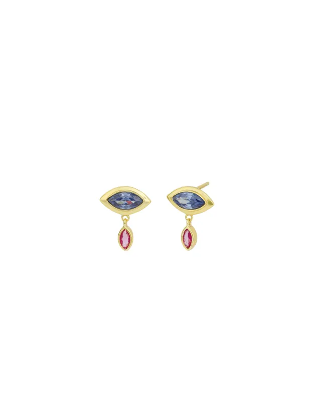 Evil Eye Marquise Drop Studs sold by Blue Ruby