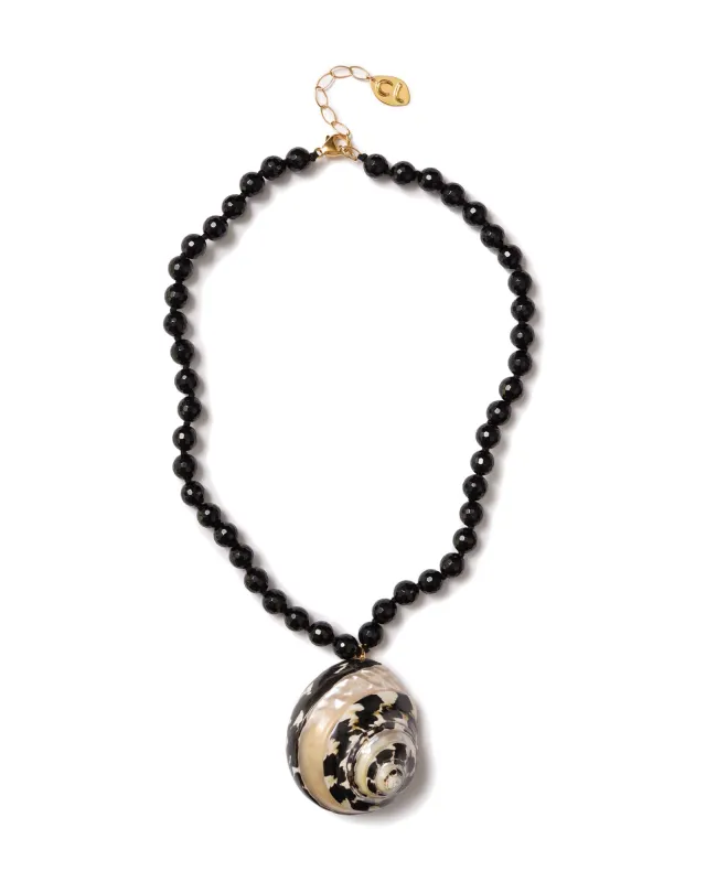 Turbo Shell Onyx Necklace sold by Blue Ruby