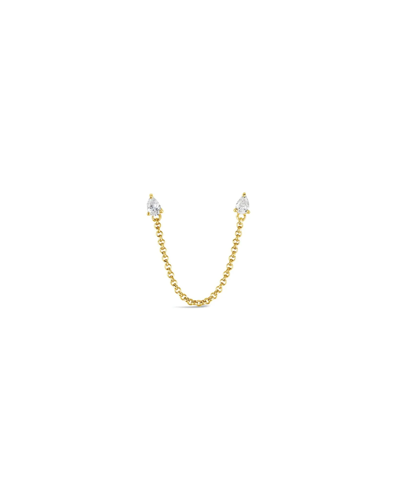 Teardrop Diamond Chain Loop Stud sold by Blue Ruby