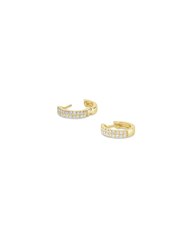 Two Row Pavé Huggies sold by Blue Ruby