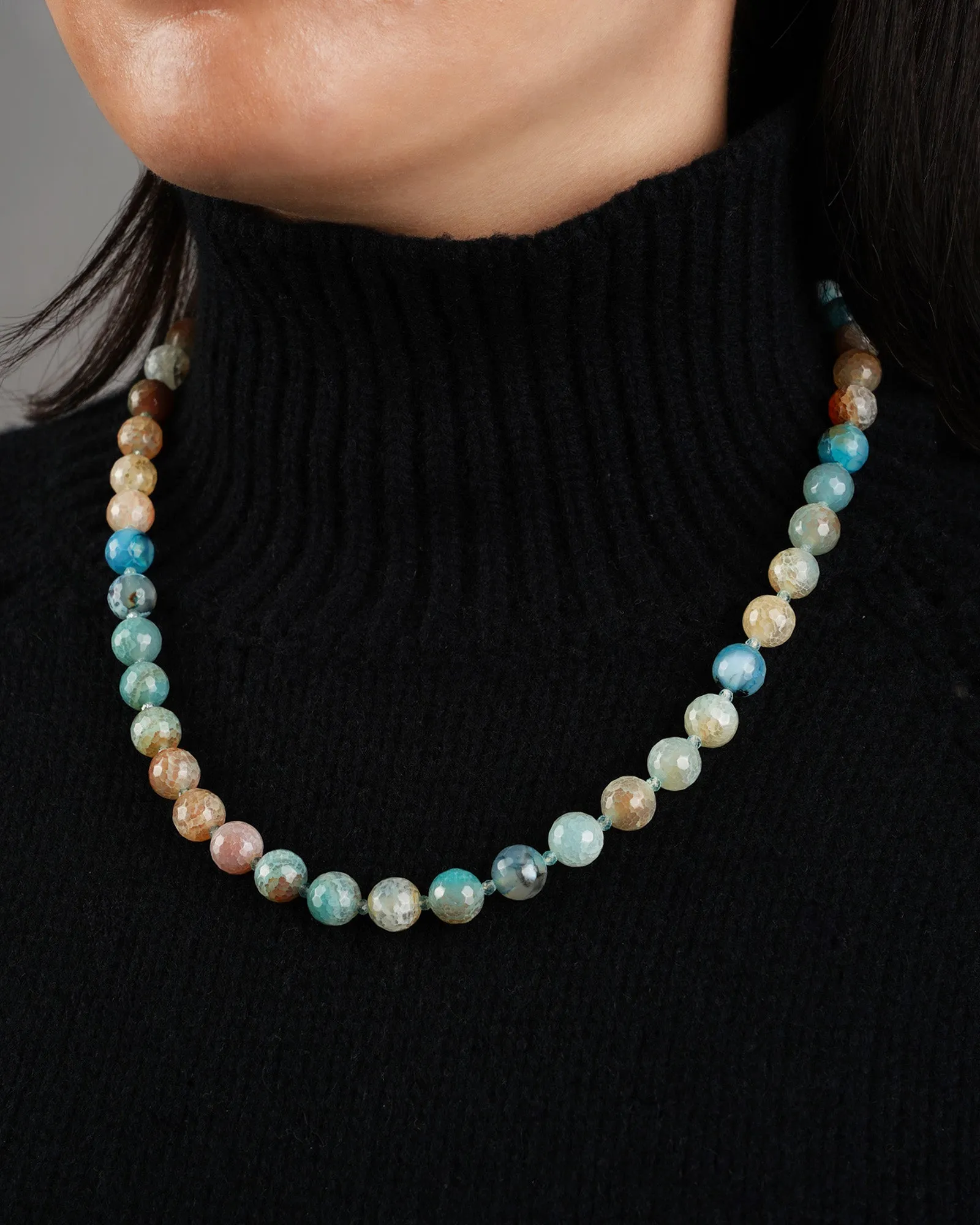 Faceted Mixed Shape Long Beaded Necklace | 10mm sold by Blue Ruby product image thumbnail 2