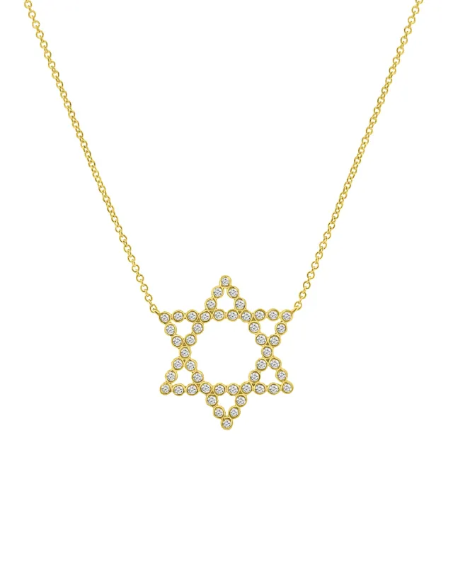Star of David Diamond Bezel Necklace sold by Blue Ruby