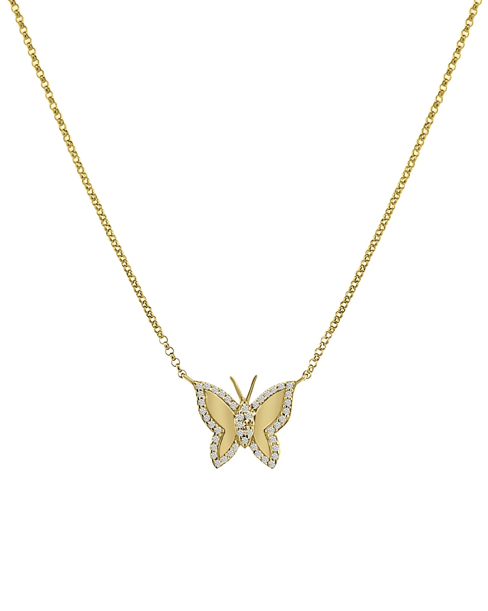 Pavé Outline Butterfly Necklace sold by Blue Ruby