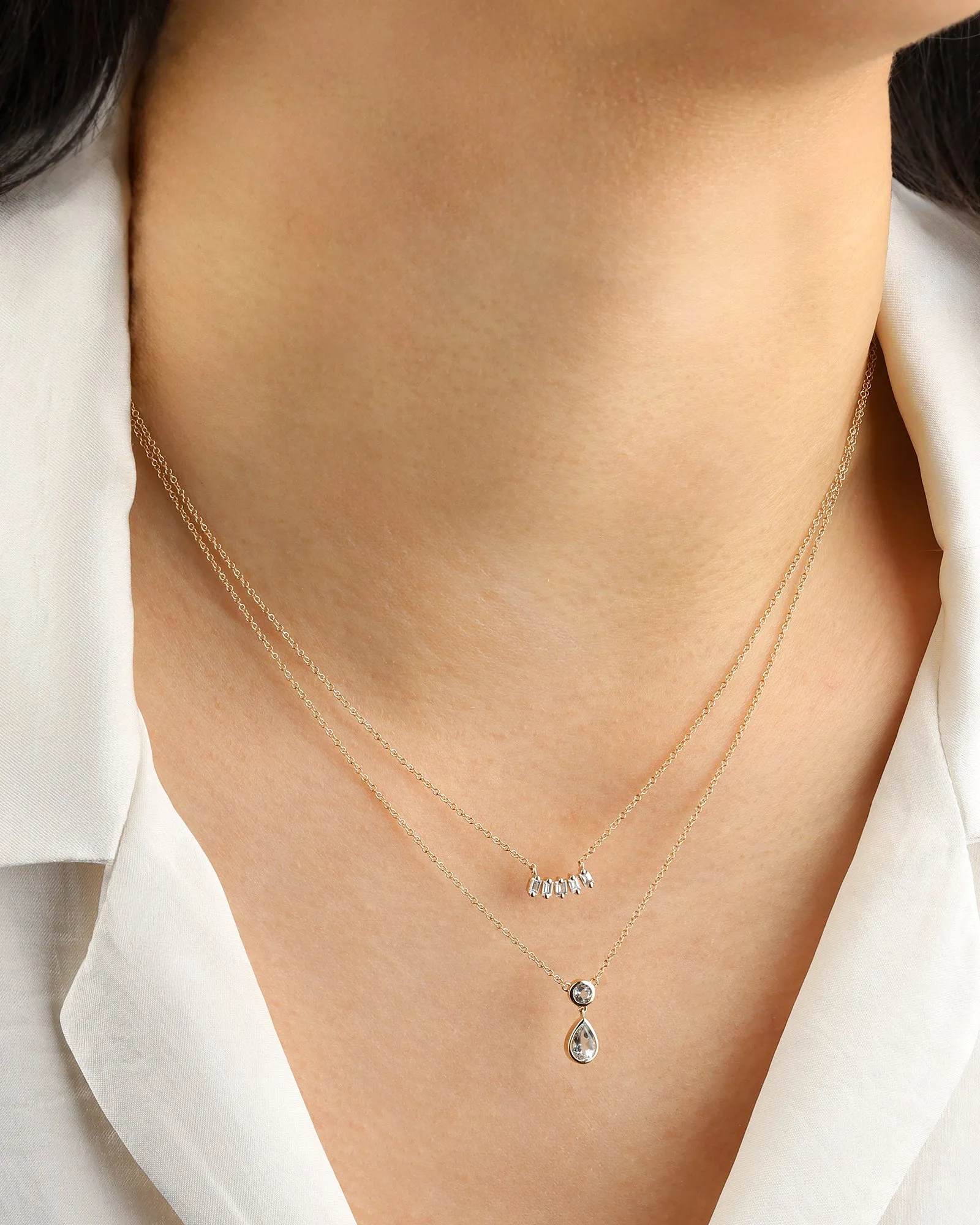 Five Baguette Diamond Necklace sold by Blue Ruby product image thumbnail 2