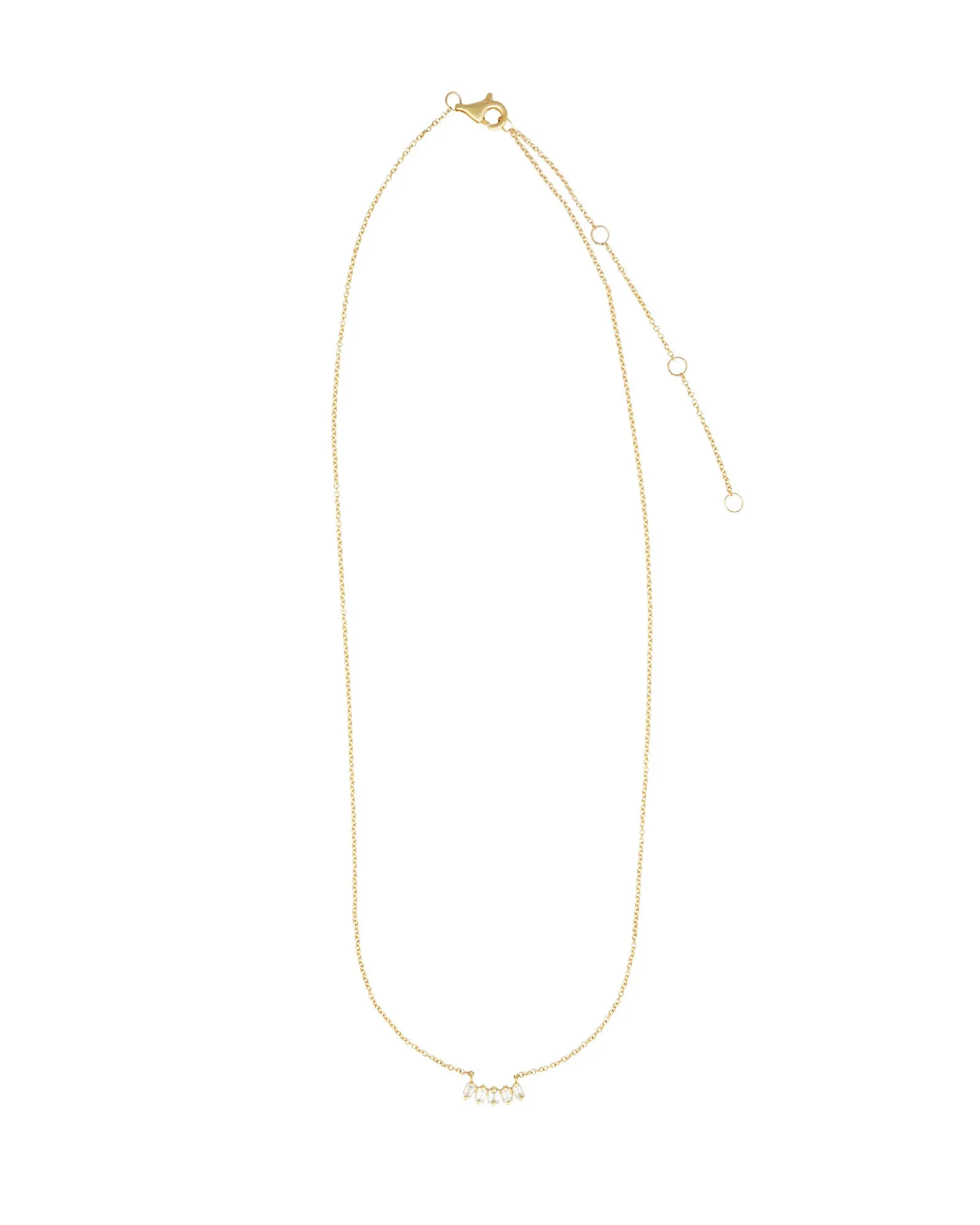 Five Baguette Diamond Necklace sold by Blue Ruby product image thumbnail 3