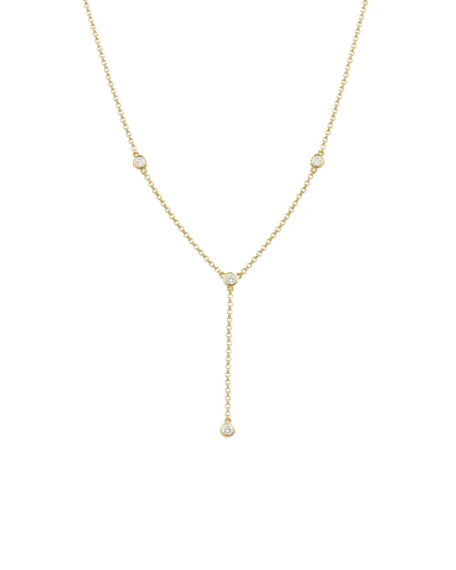 Diamond Bezel Lariat sold by Blue Ruby