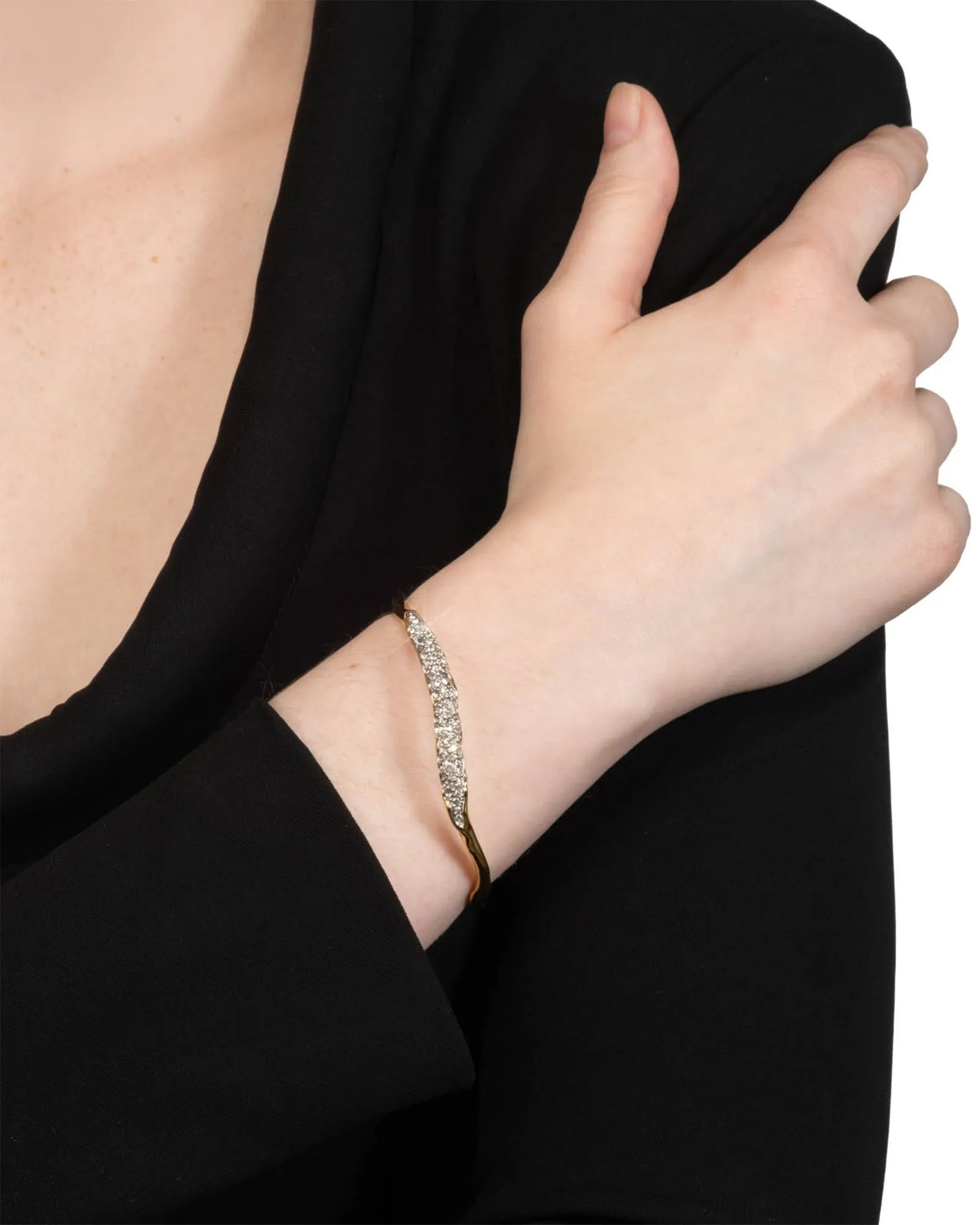 Solanales Gold Crystal Skinny Bangle Bracelet sold by Blue Ruby product image thumbnail 4