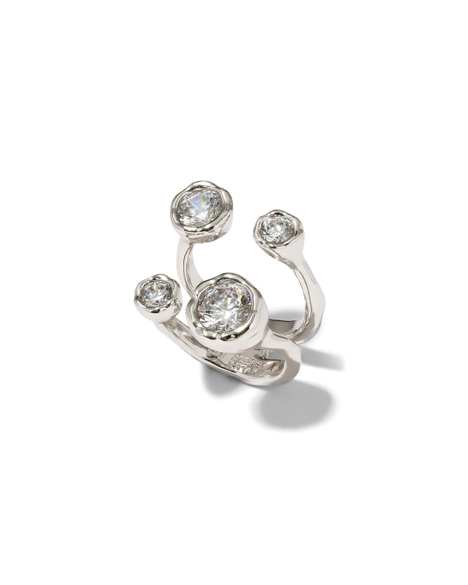 Asterales Silver CZ Open Ring sold by Blue Ruby