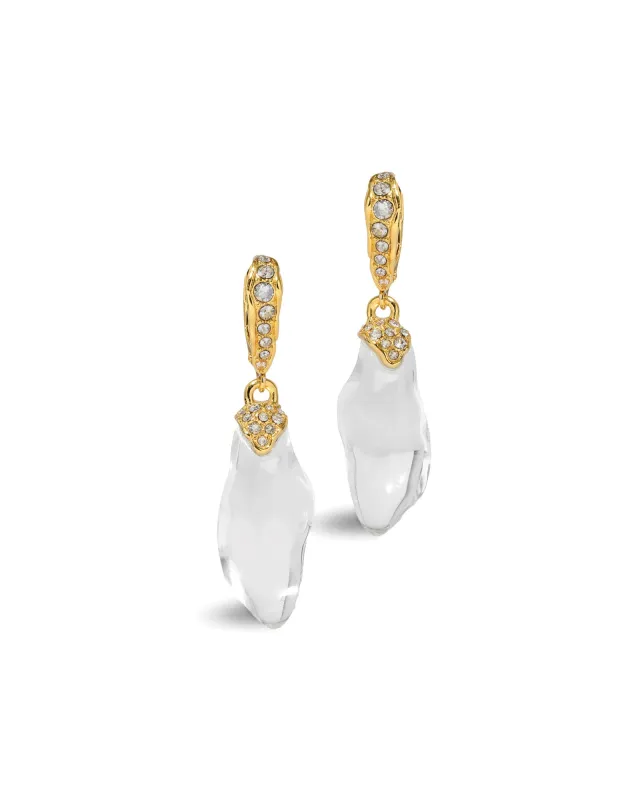 Liquid Lucite Crystal Pavé Leverback Earrings sold by Blue Ruby