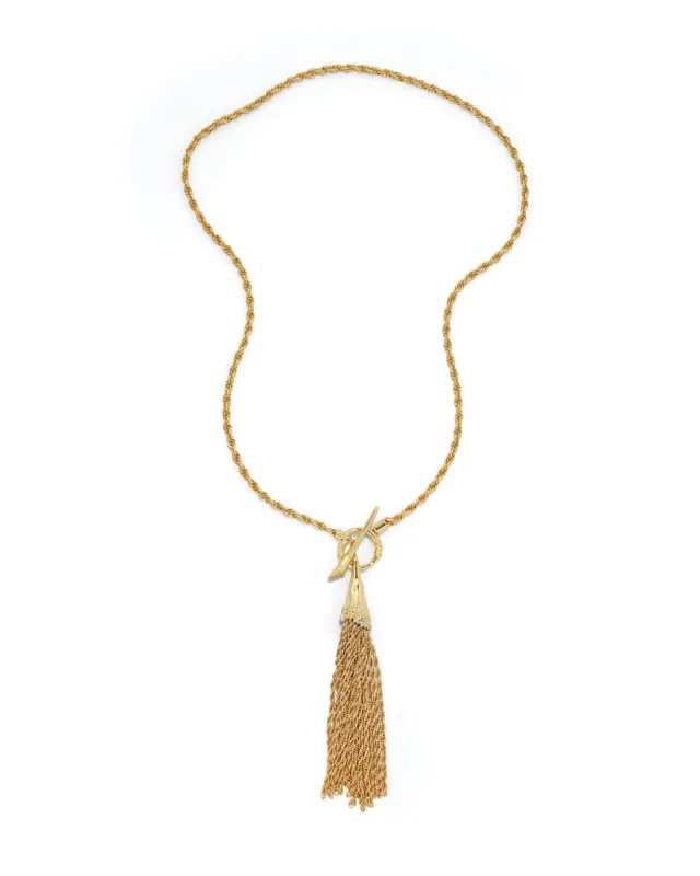 Brut Gold Long Tassel Necklace sold by Blue Ruby