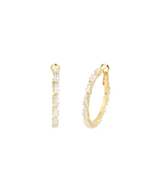 Baguette Crystal Hoop | 34mm sold by Blue Ruby