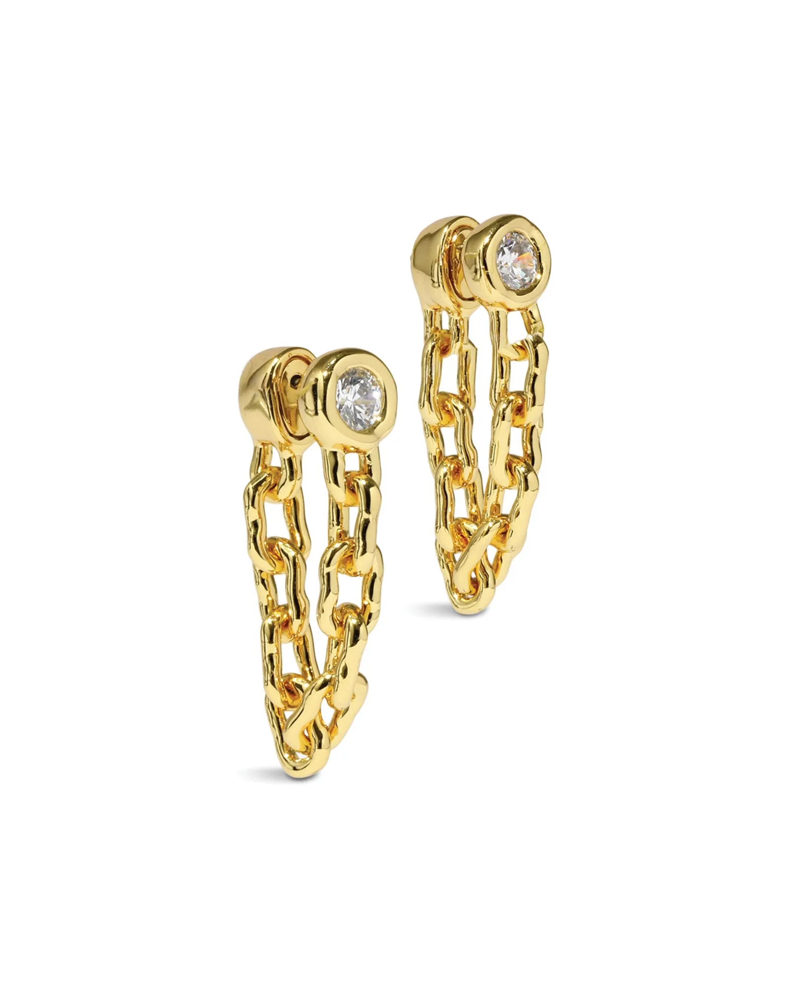 Asterales Chain Linked Front Back Earrings sold by Blue Ruby