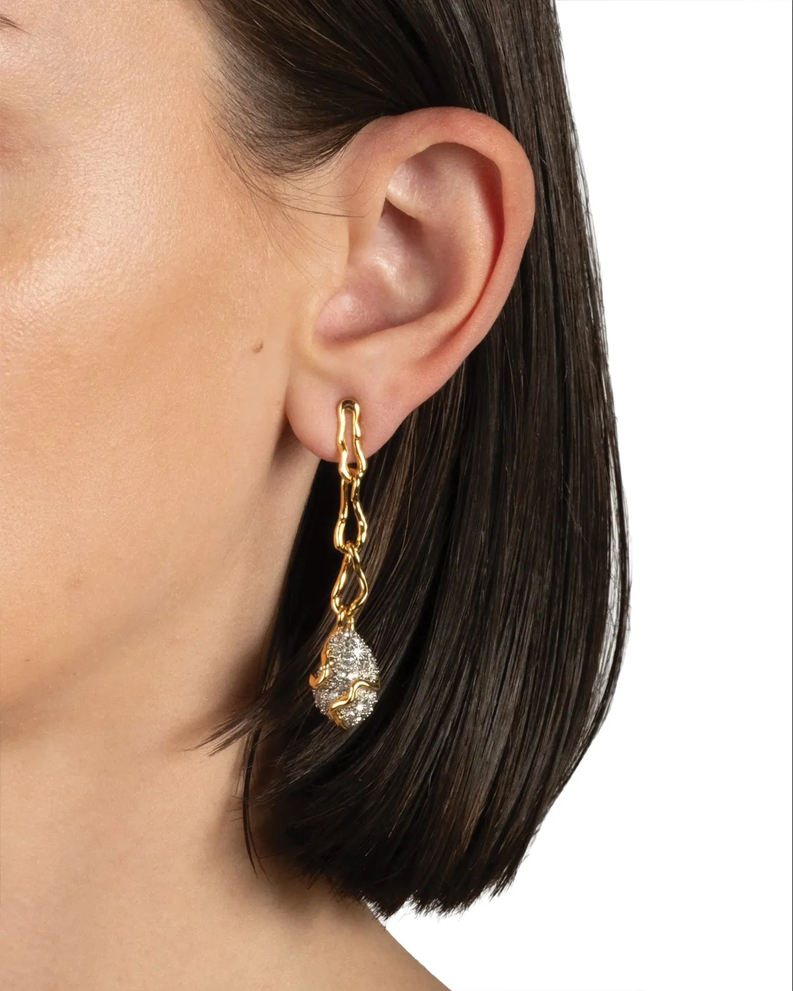 Solanales Crystal Linked Pebble Earrings sold by Blue Ruby product image thumbnail 4