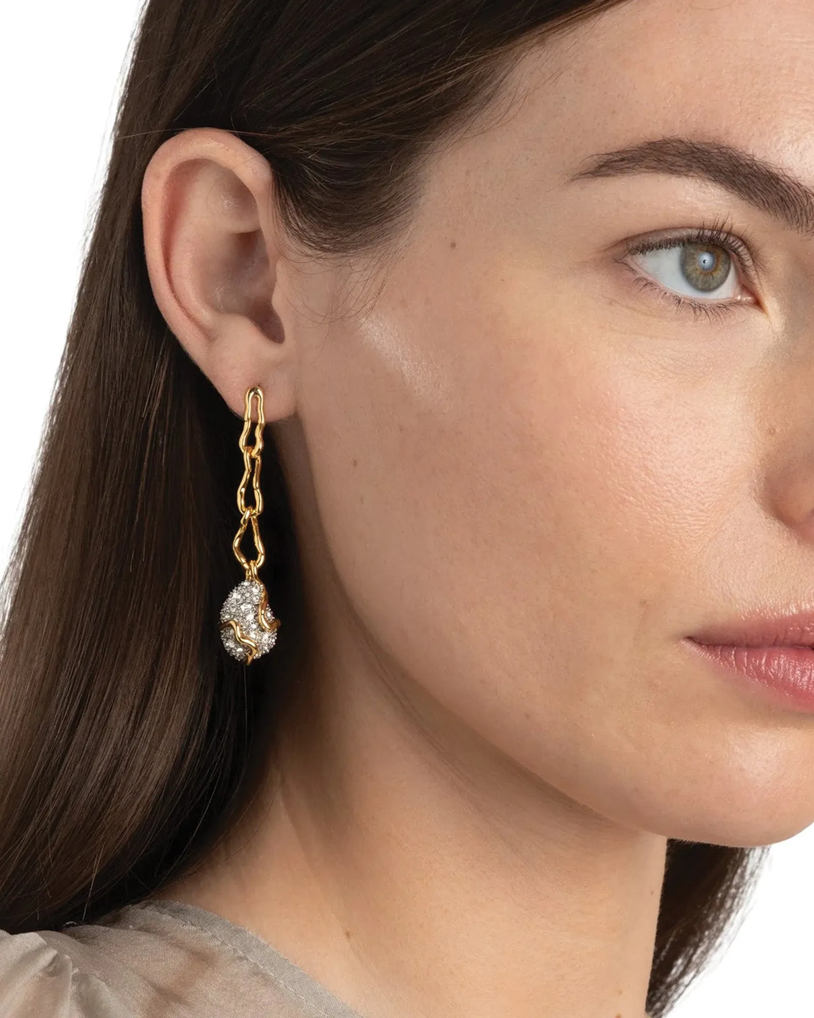 Solanales Crystal Linked Pebble Earrings sold by Blue Ruby product image thumbnail 2