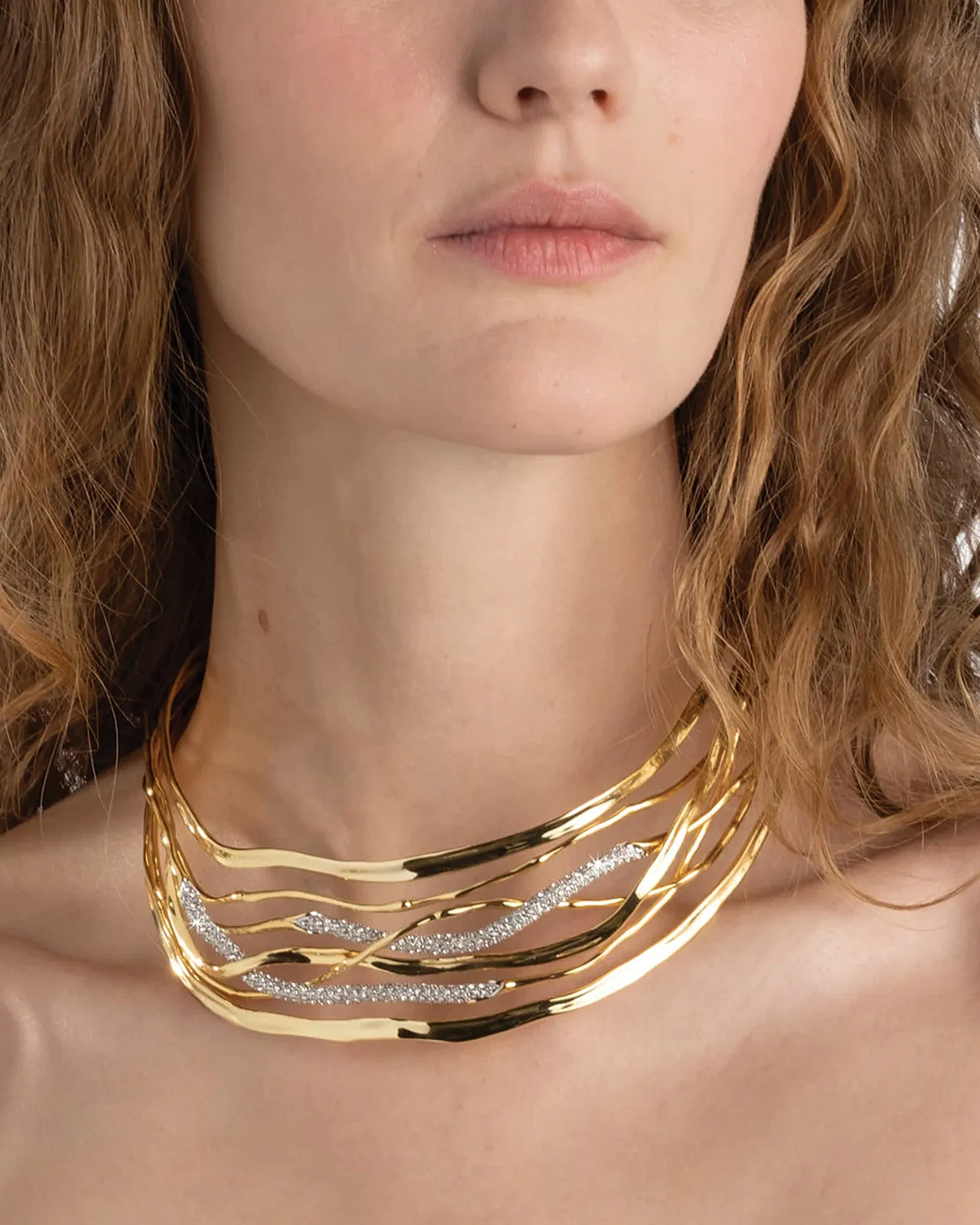 Solanales Crystal Woven Collar Necklace sold by Blue Ruby product image thumbnail 4