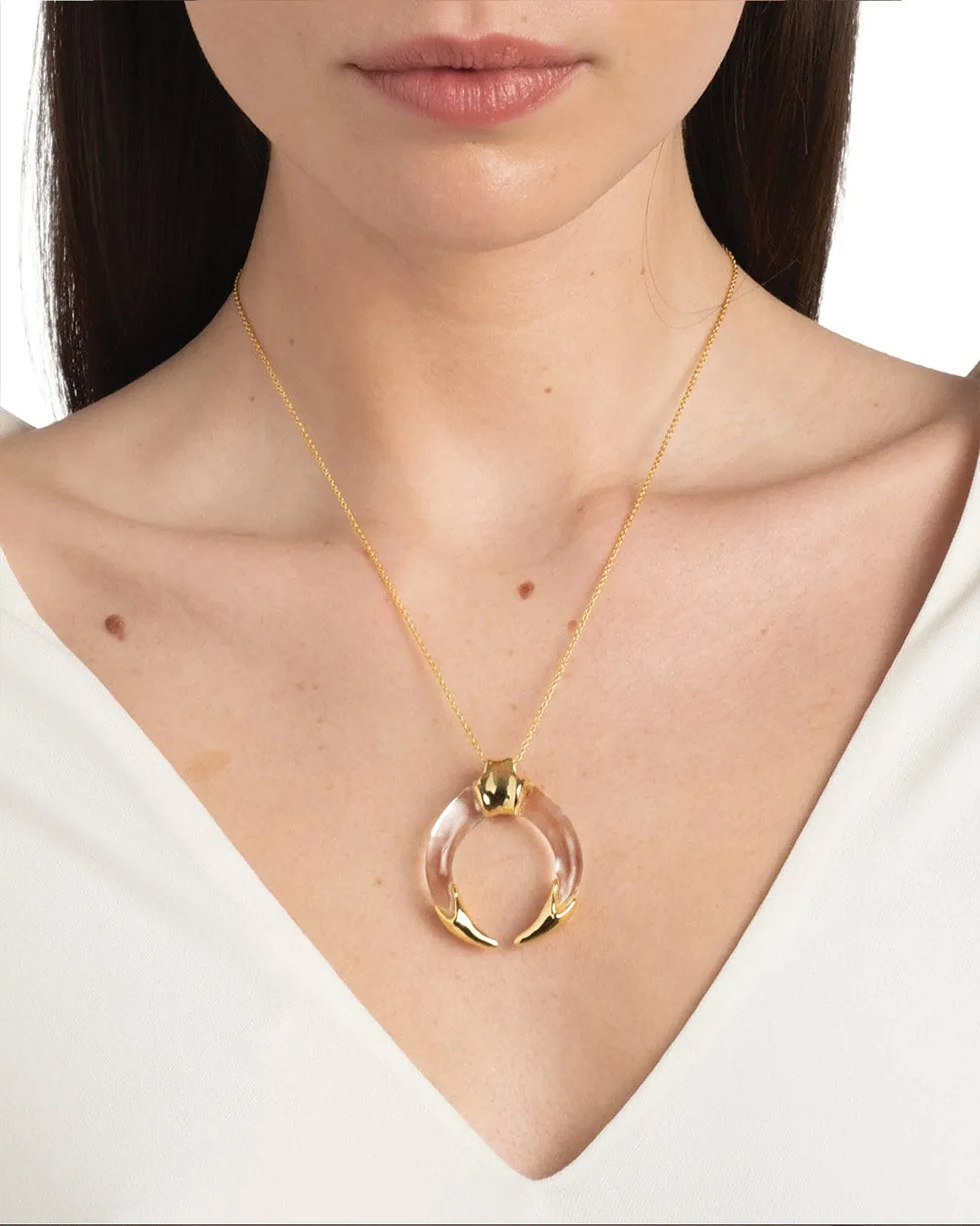 Gilded Tusk Lucite Necklace sold by Blue Ruby product image thumbnail 5