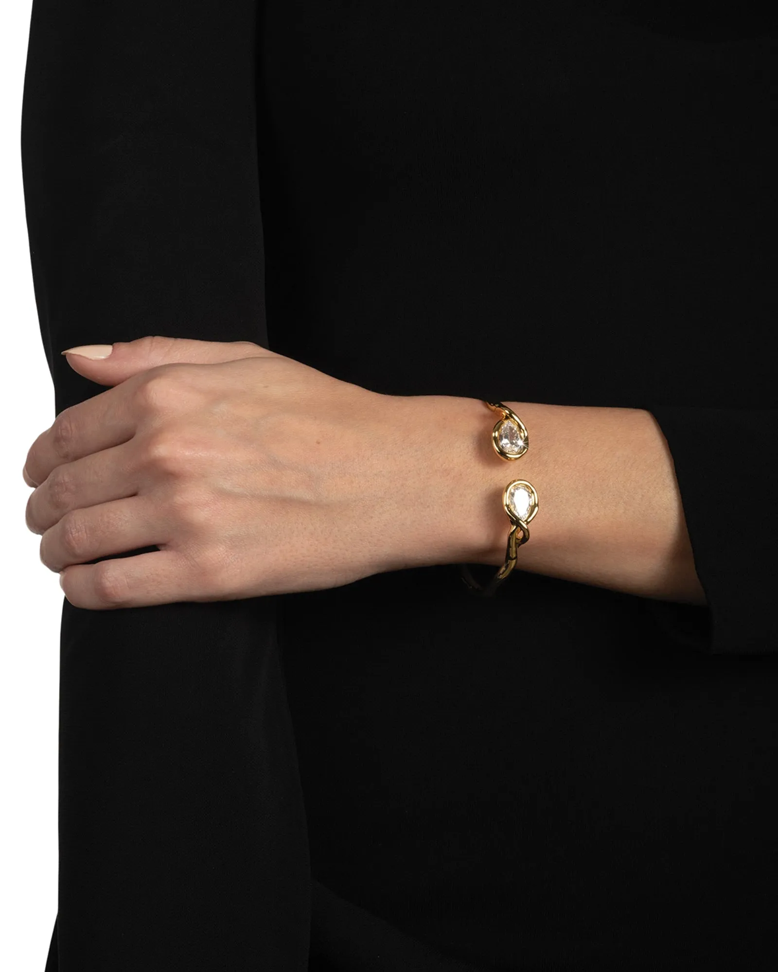 Asterales Crystal Capped Hinge Cuff Bracelet sold by Blue Ruby product image thumbnail 5
