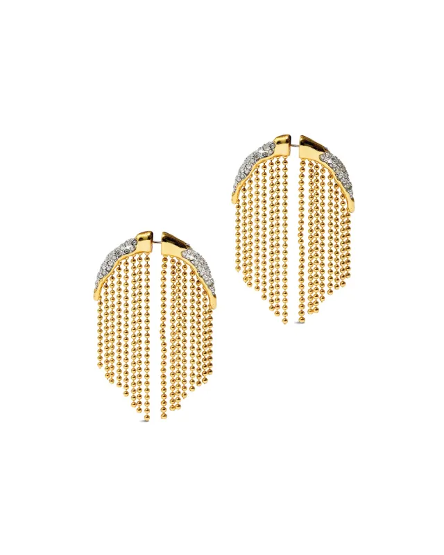 Solanales Crystal Fringed Front Back Earrings made by Alexis Bittar