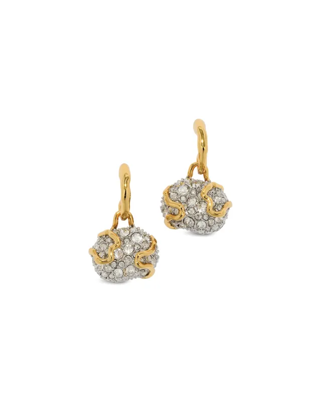 Solanales Crystal Petite Pebble Hoop Earrings made by Alexis Bittar