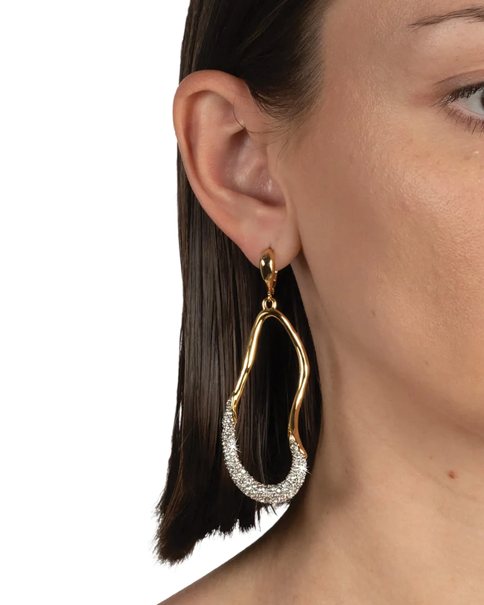 Solanales Crystal Curve Leverback Drop Earrings sold by Blue Ruby product image thumbnail 4