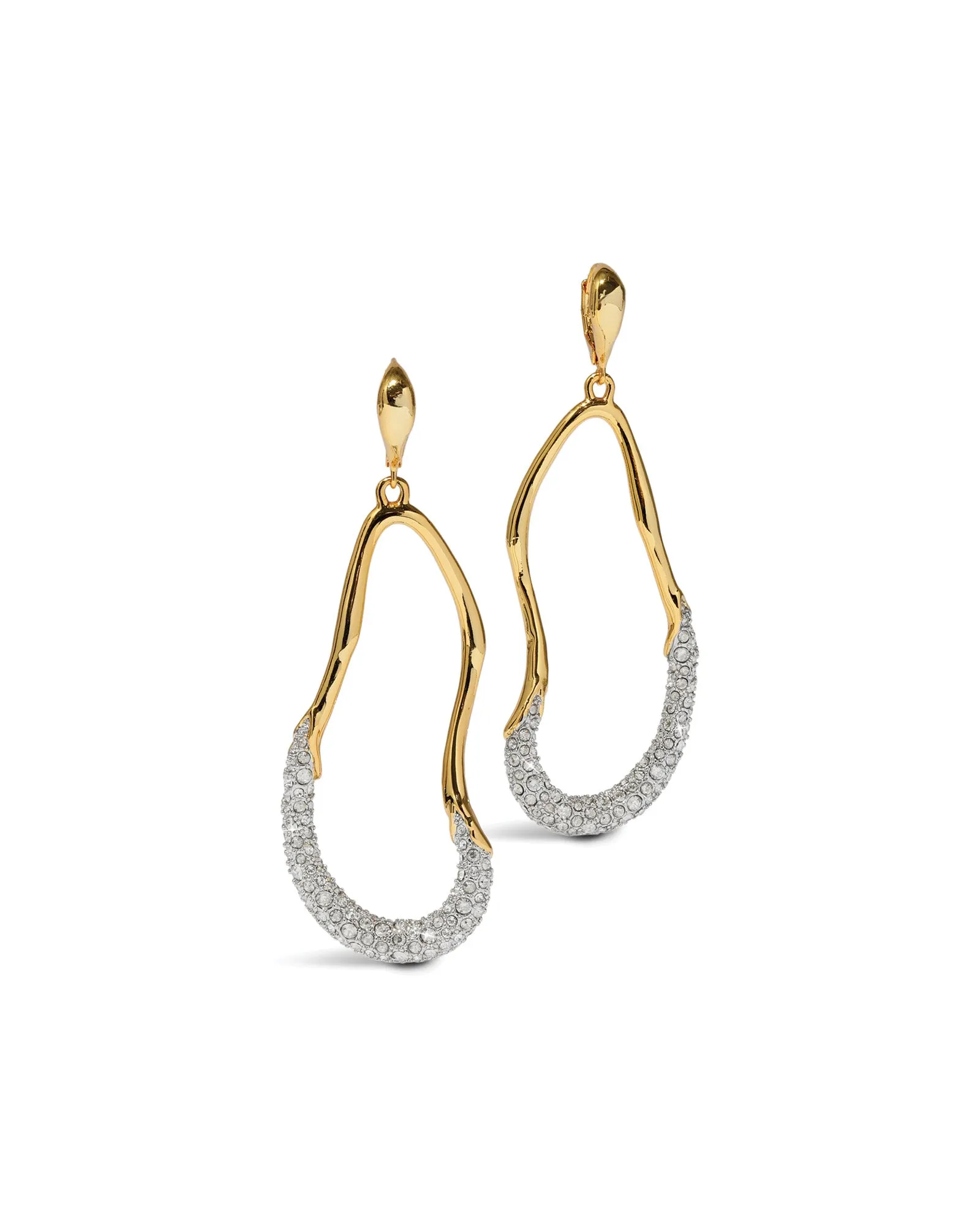 Solanales Crystal Curve Leverback Drop Earrings sold by Blue Ruby