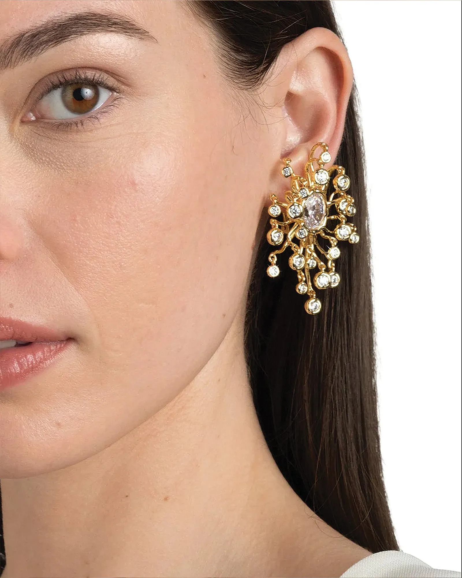 Asterales Modernist Clip Earrings sold by Blue Ruby product image thumbnail 2