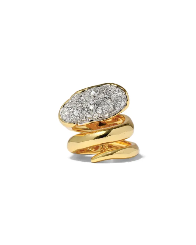 Solanales Crystal Coiled Pebble Ring sold by Blue Ruby