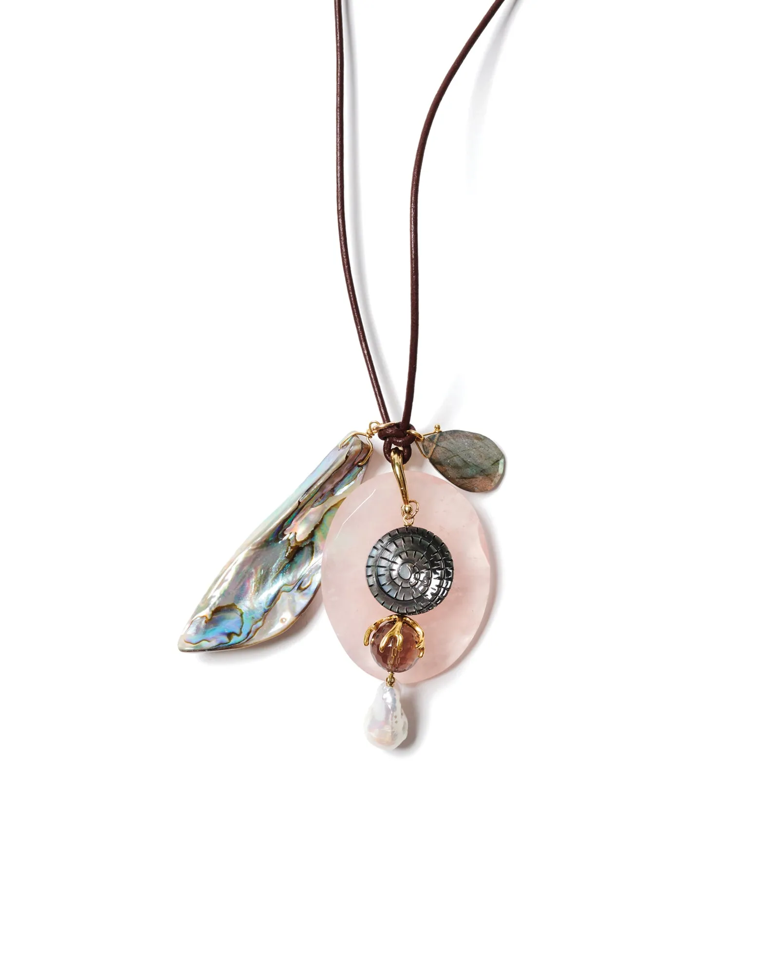 Mixed Stone Leather Necklace sold by Blue Ruby