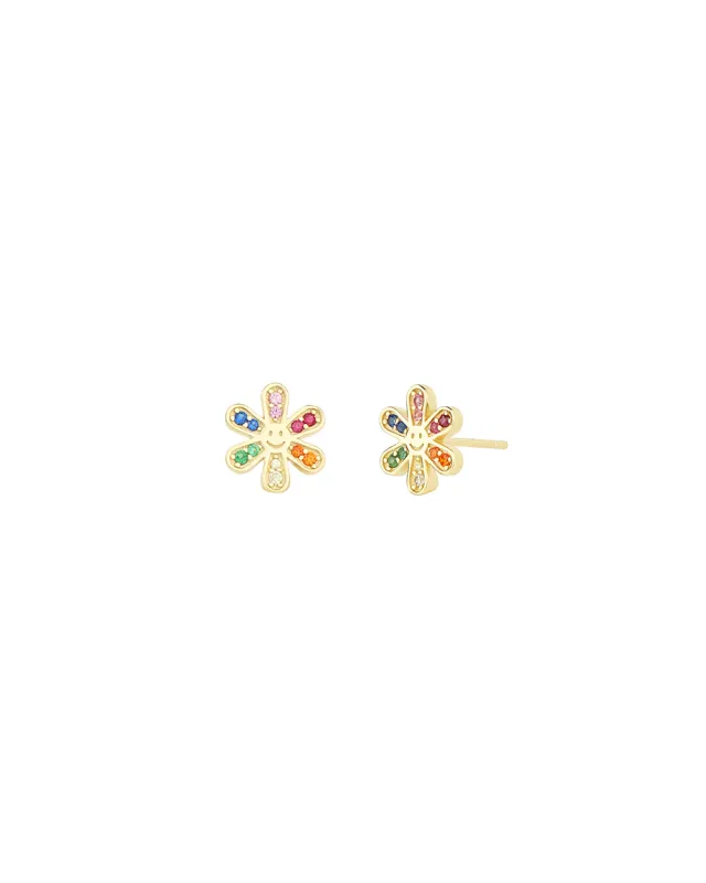 Rainbow Flower Studs made by Blue Ruby