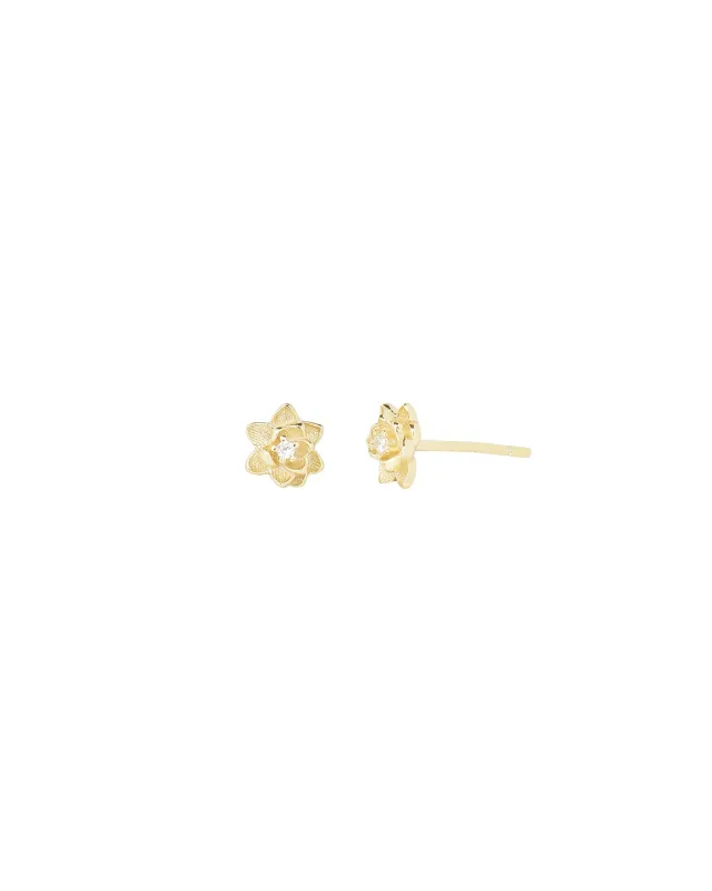 Lotus Flower Studs made by Blue Ruby