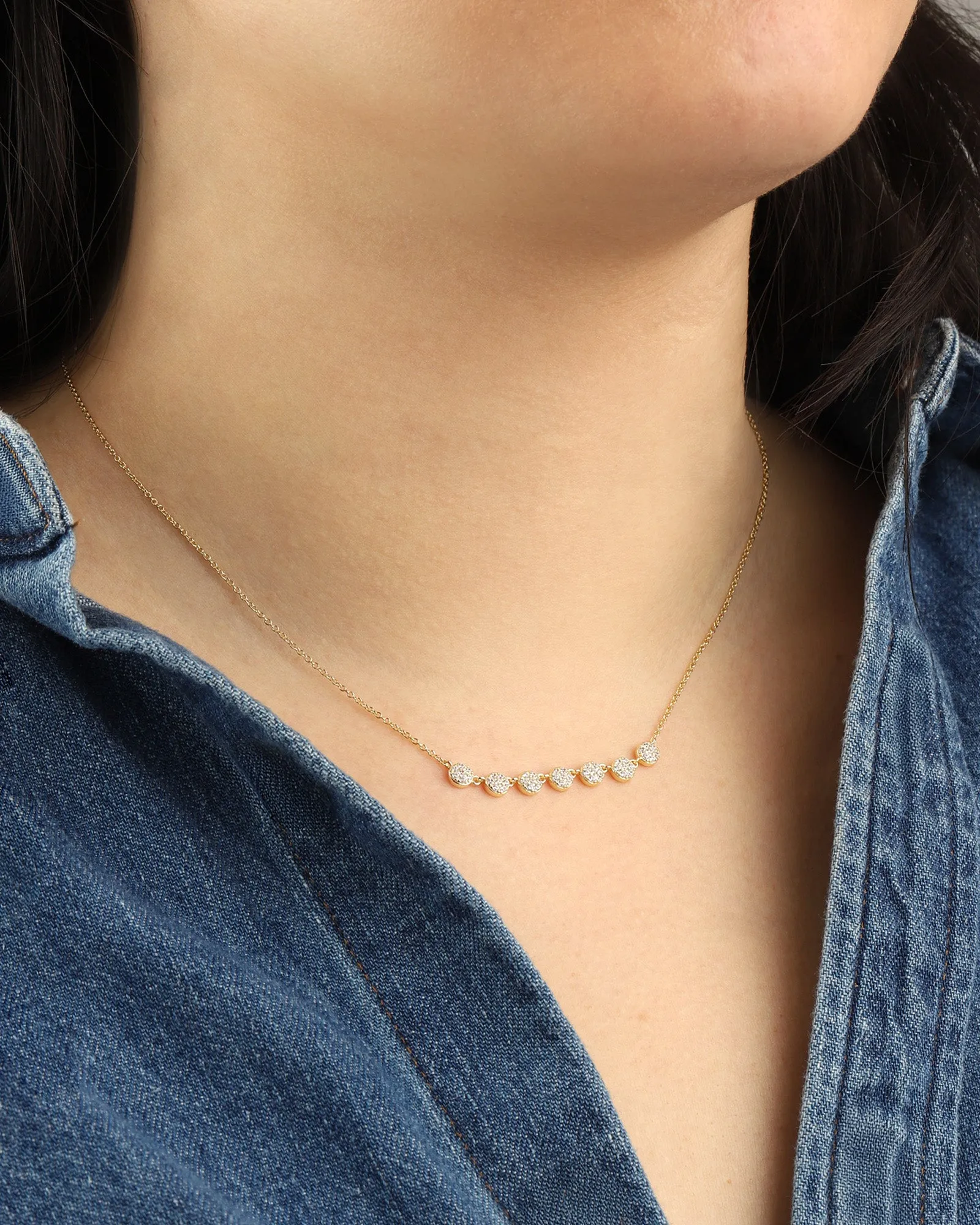 Multi Disc Pavé Necklace sold by Blue Ruby product image thumbnail 4