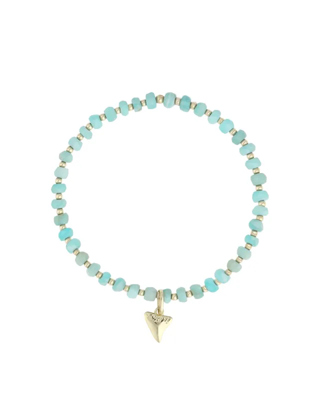 Shark Tooth Charm Beaded Bracelet made by Blue Ruby